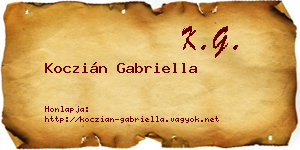 Koczián Gabriella névjegykártya
